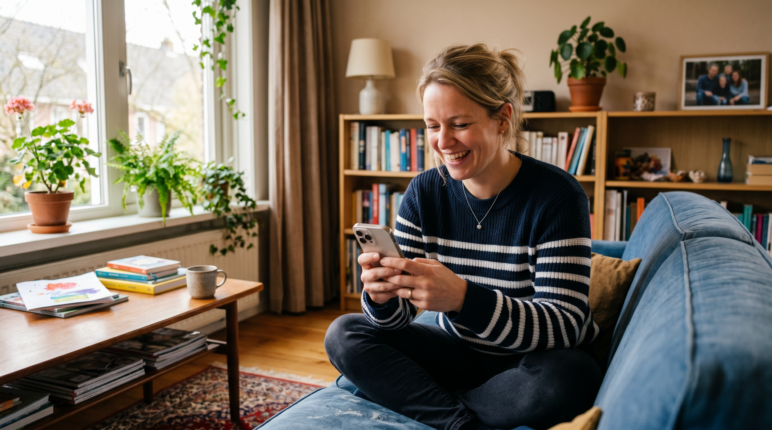 Ouder leest herinneringsmail over workshop op smartphone